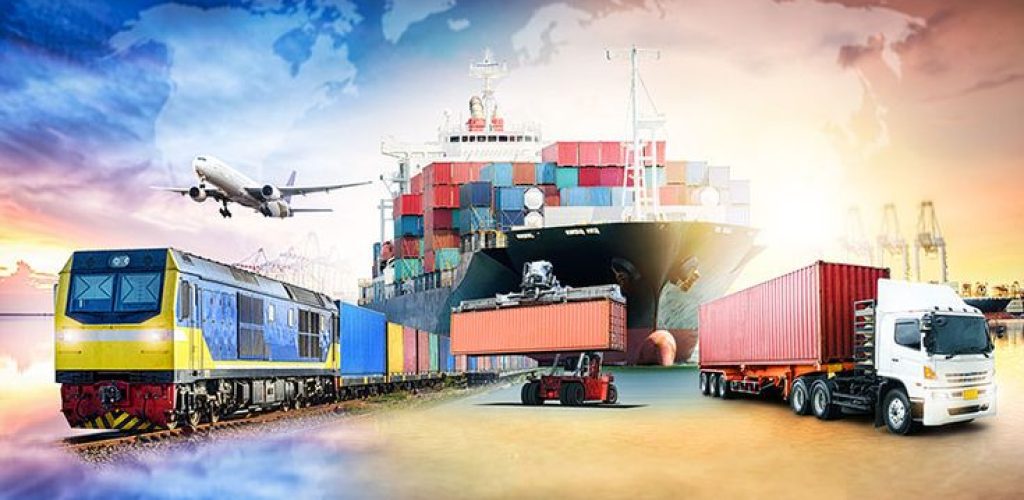 Global business logistics import export background and container cargo freight ship transport concept